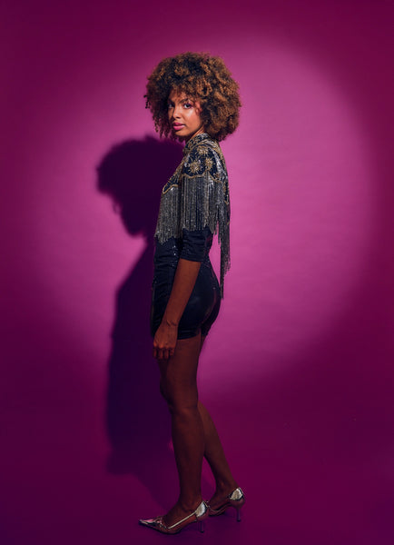 Stars in your Eyes Cape in Gold and Silver Sequin