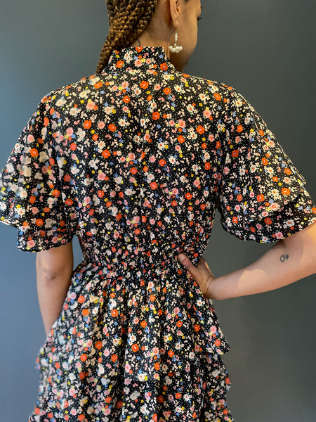 Froo Froo Dress in Floral Vintage Cotton - back view close up