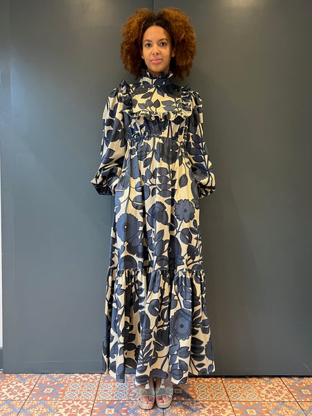 Prairie Dress in Blue - full front view