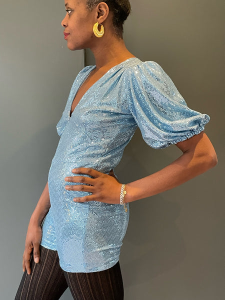 Sophie B Playsuit in light blue side view