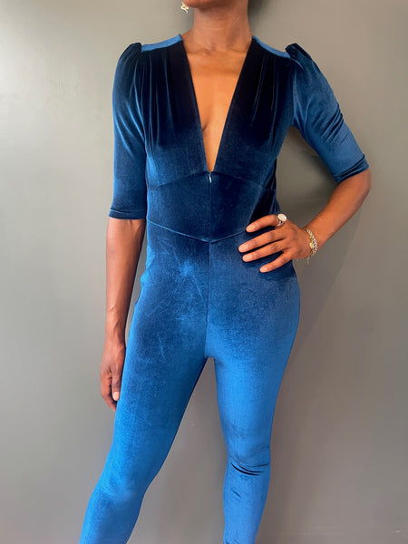 Ziggy Stardust Velvet Jumpsuit - front view