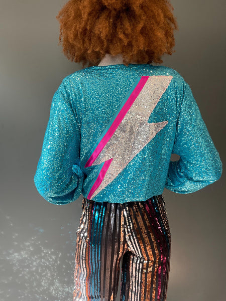 Turquoise Zappy Bomber Jacket