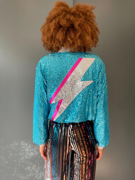 Turquoise Zappy Bomber Jacket