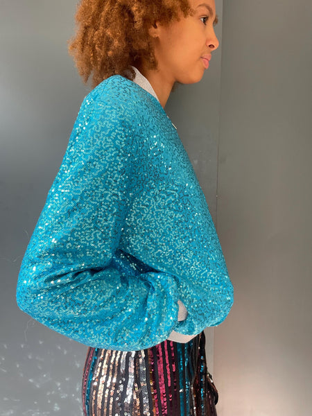 Turquoise Zappy Bomber Jacket