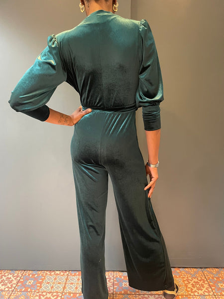 Dancing Queen Green Velvet Jumpsuit