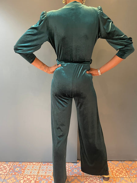 Dancing Queen Green Velvet Jumpsuit