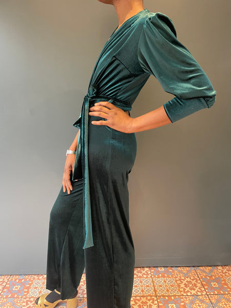 Dancing Queen Green Velvet Jumpsuit