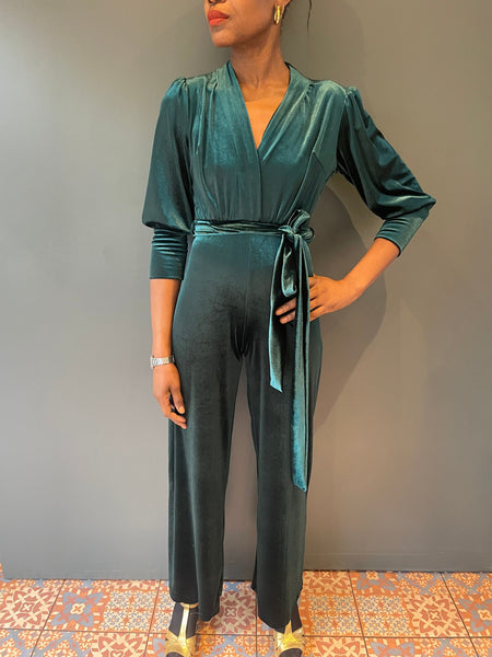 Dancing Queen Green Velvet Jumpsuit