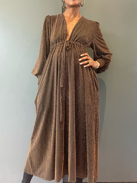 Percy Dress in Gold - front view