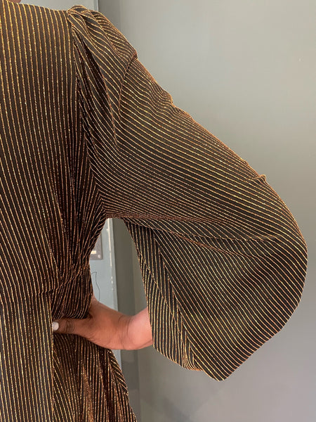 Percy Dress in Gold - sleeve detail