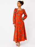1970s Empire Line Floral Cotton Maxi Dress