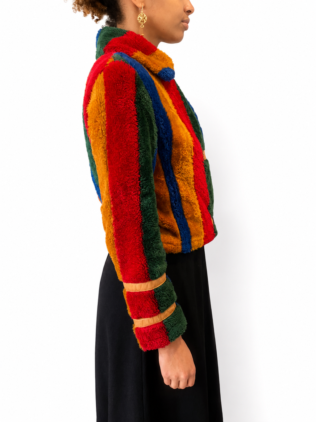 Beged-Or Faux Fur & Leather Striped Jacket