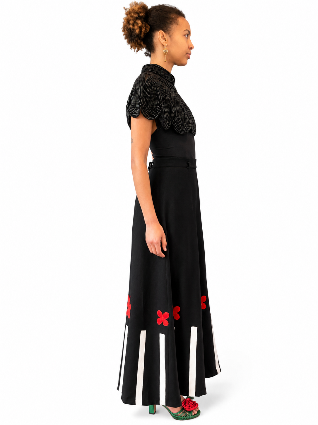 Louis Féraud for Rembrandt Wool Appliqué Maxi Skirt