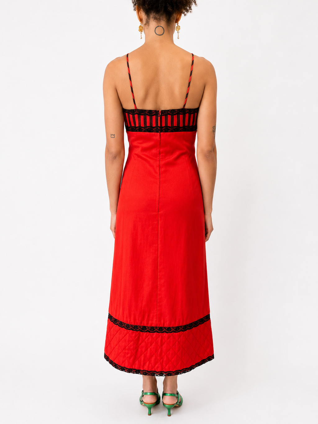1970s Mary Quant Red & Black Wool Wiggle Dress