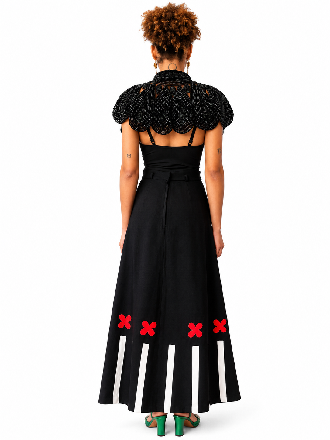 Louis Féraud for Rembrandt Wool Appliqué Maxi Skirt