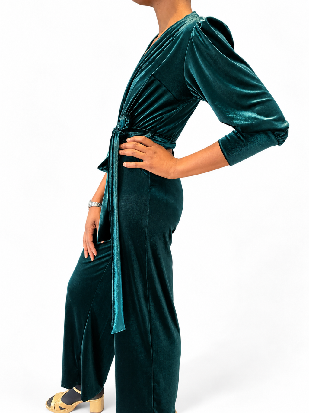 Dancing Queen Green Velvet Jumpsuit