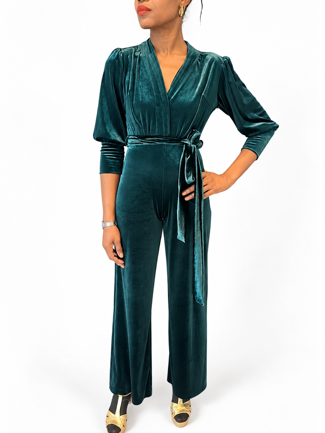 Dancing Queen Green Velvet Jumpsuit
