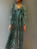 Jumpsuit in Green Leopard Print - full view