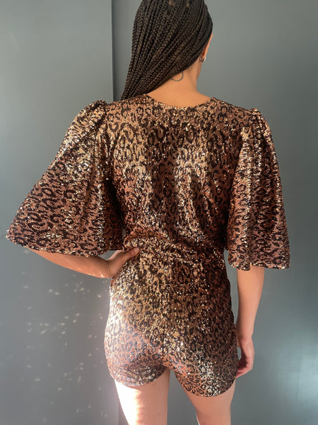 Sophie B Playsuit in Leopard Print