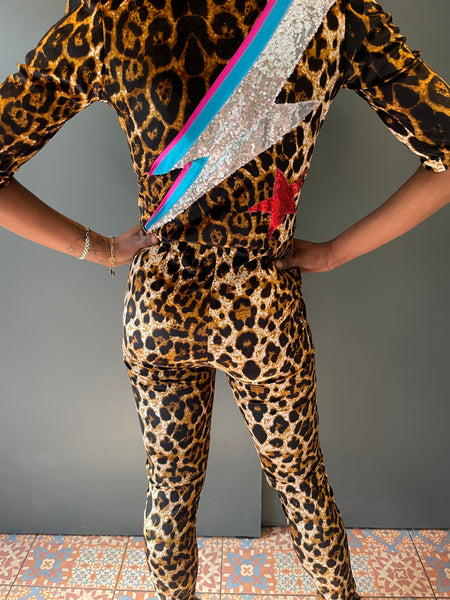 Ziggy Stardust Jumpsuit in Leopard Print