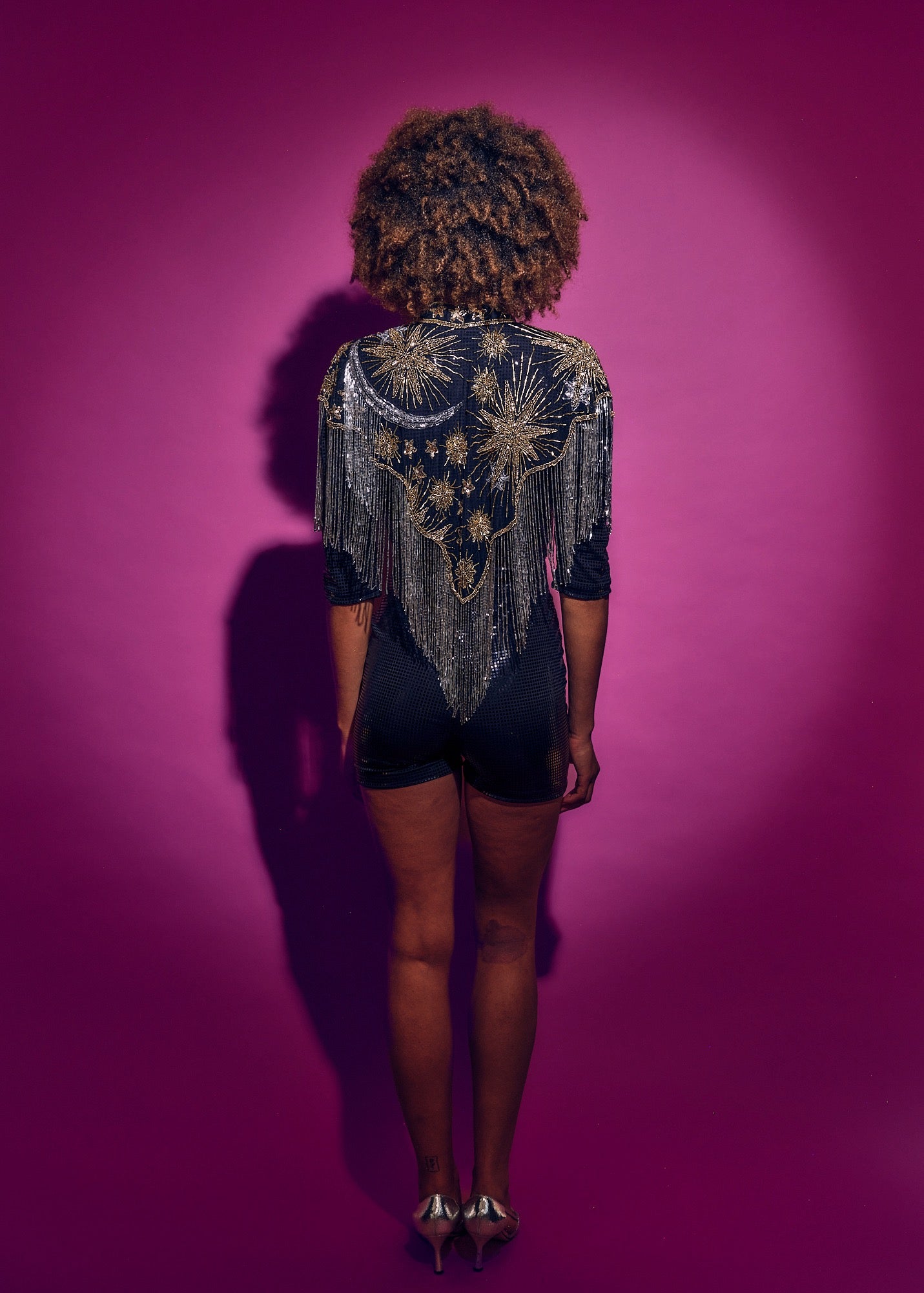 Stars in your Eyes Cape in Gold and Silver Sequin