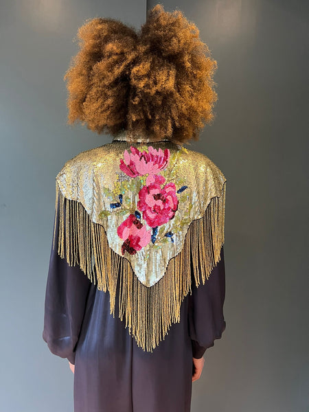 Tipperleyhill Floral Sequin Cape