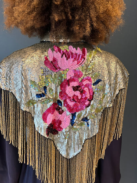 Tipperleyhill Floral Sequin Cape