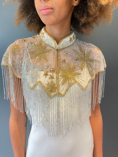 Cream Stars in your Eyes Sequin Cape