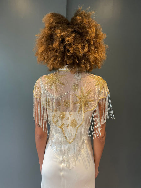 Cream Stars in your Eyes Sequin Cape