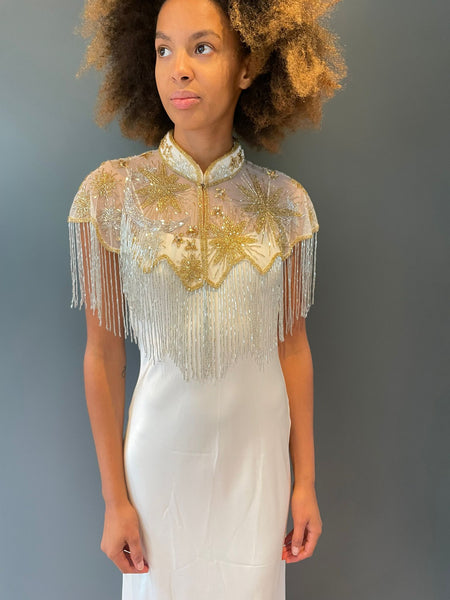 Cream Stars in your Eyes Sequin Cape