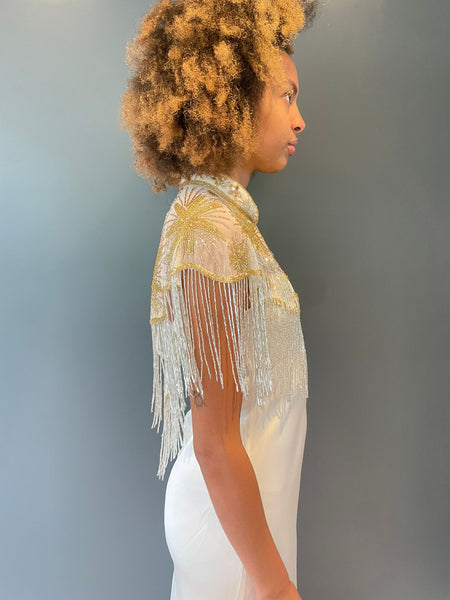 Cream Stars in your Eyes Sequin Cape