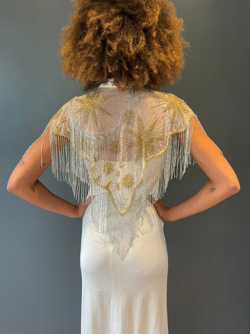 Cream Stars in your Eyes Sequin Cape