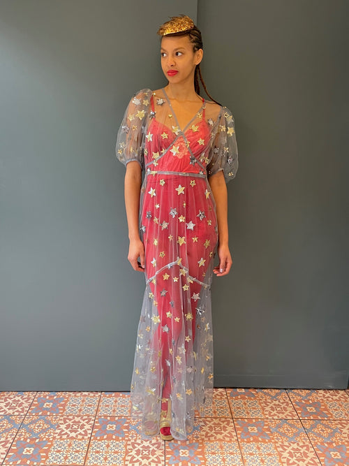 Sheer Sequin Dress from Woo Woo Boutique - front view standing