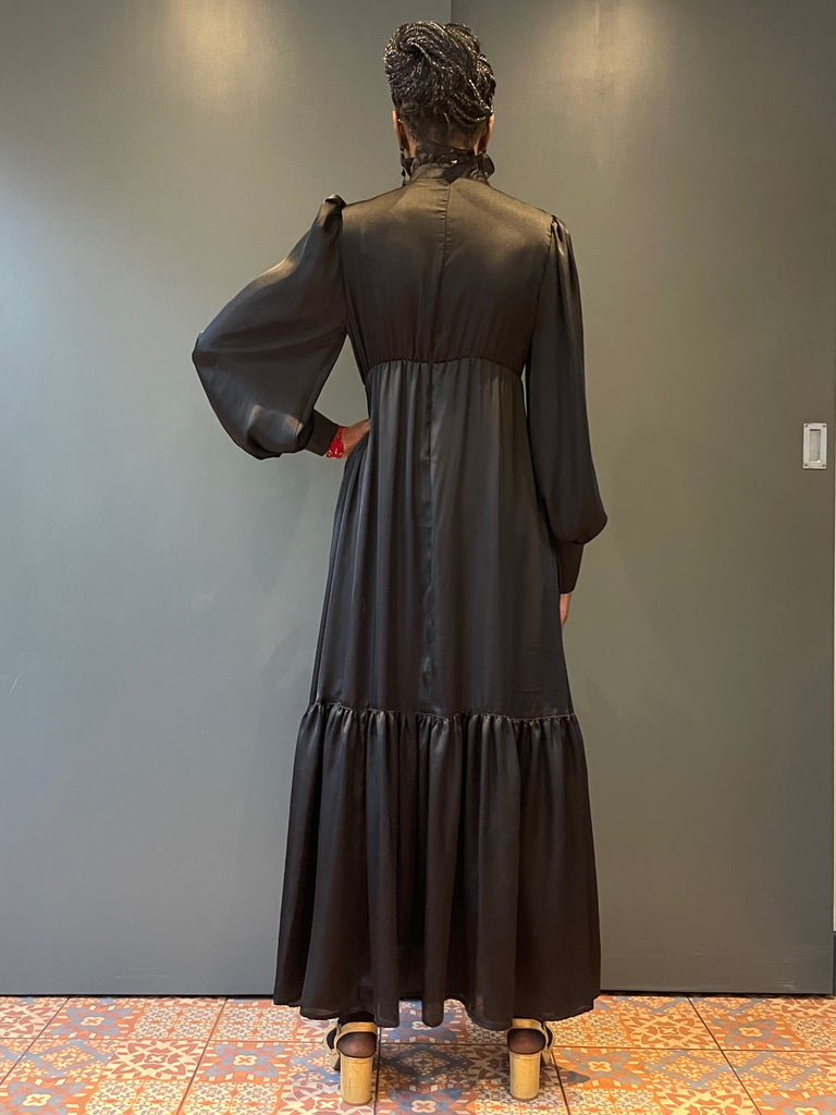 Prairie Dress in Black Silk | Woo Woo Boutique Prairie Dress in Black Silk | Woo Woo Boutique