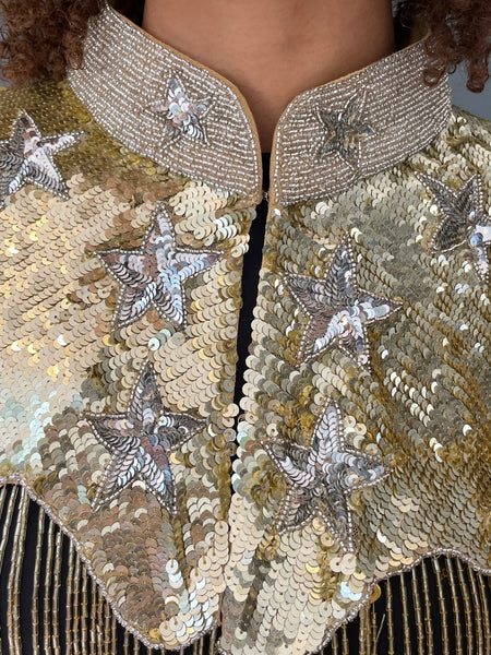 Gold Ziggy Sequinned Cape