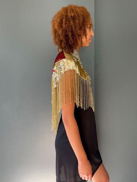 Gold Ziggy Sequinned Cape