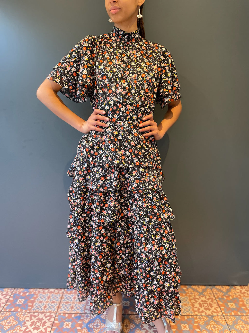 Froo Froo Dress in Floral Vintage Cotton - front view 2