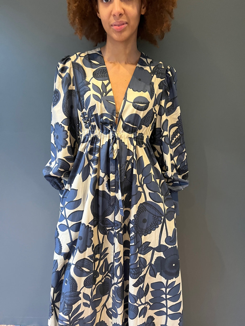 Percy Dress in Blue - close up 1