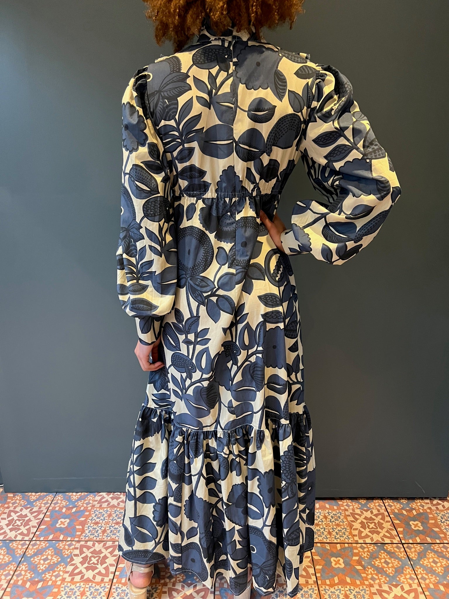 Prairie Dress in Blue - view from back