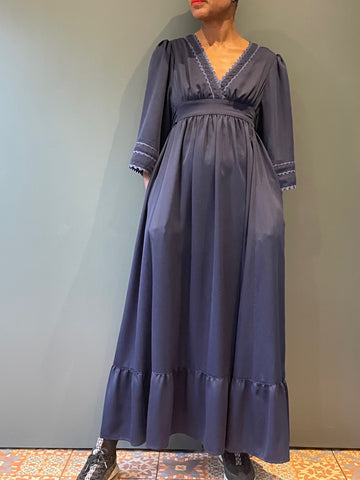 Rik Rak Dress in Navy Blue