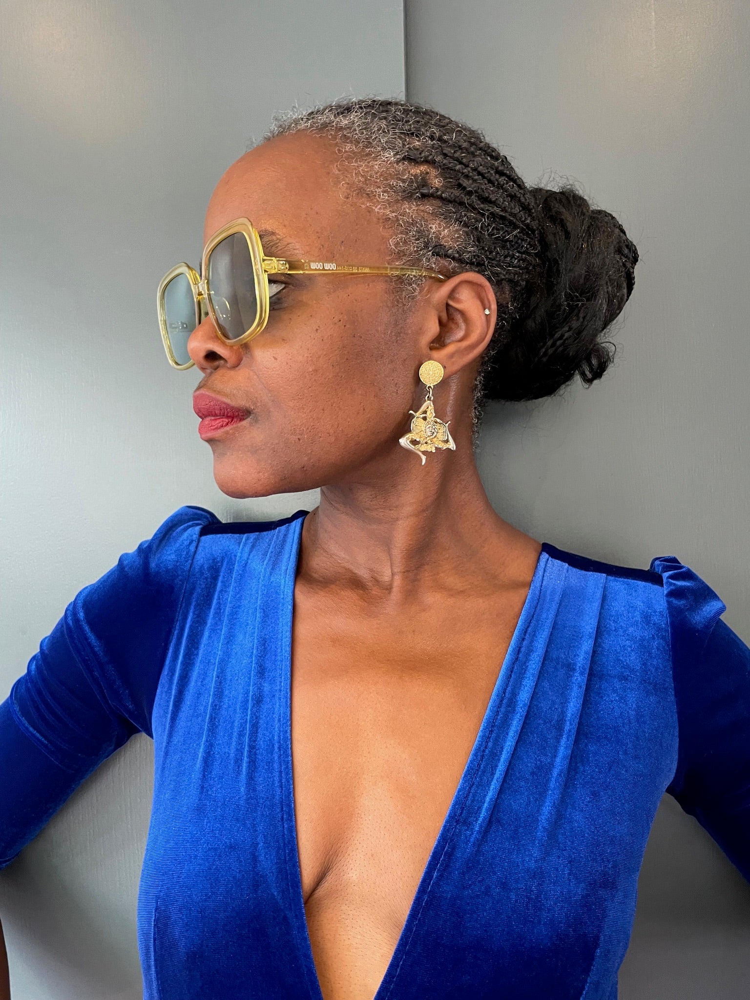 Electric Blue Jumpsuit - front view detail 3