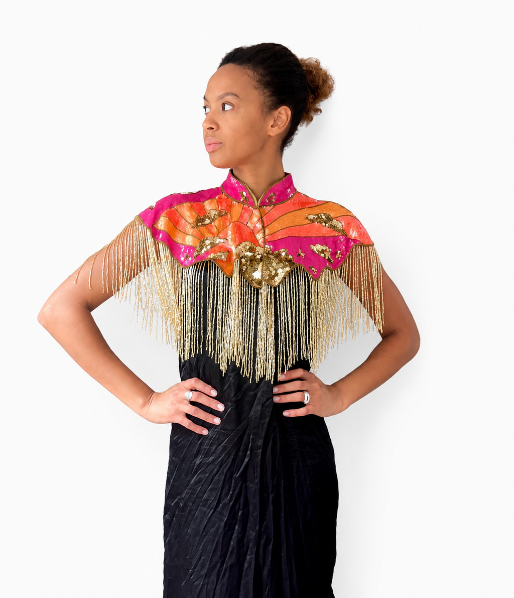 Dreams Sequin Cape in Pink Rainbow