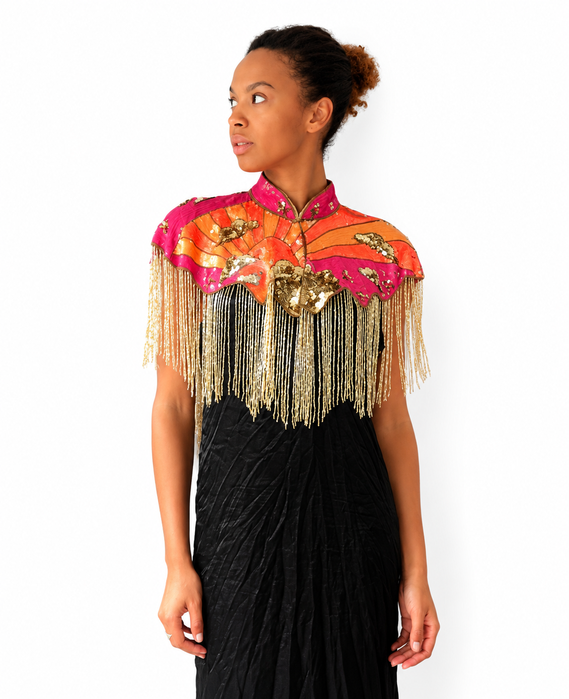 Dreams Sequin Cape in Pink Rainbow