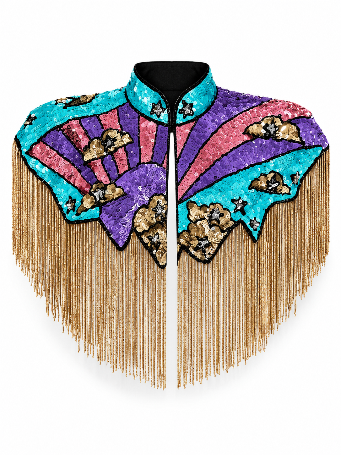 Dreams Sequin Cape in Blue Rainbow