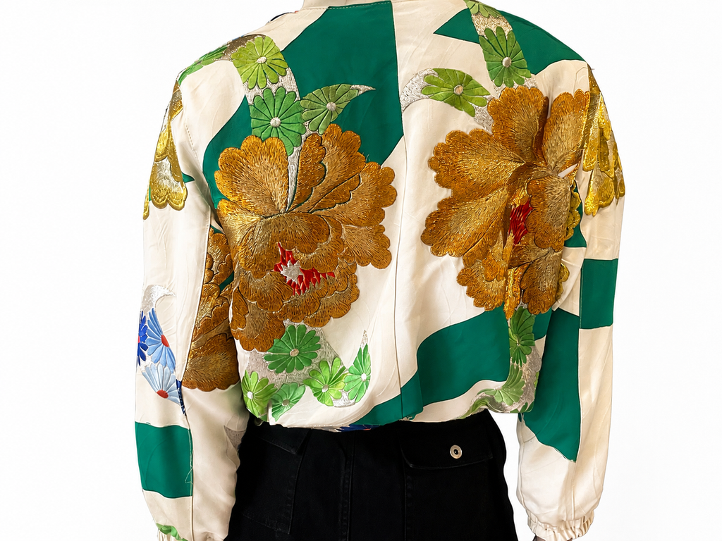 Japanese Kimono Silk Bomber Jacket