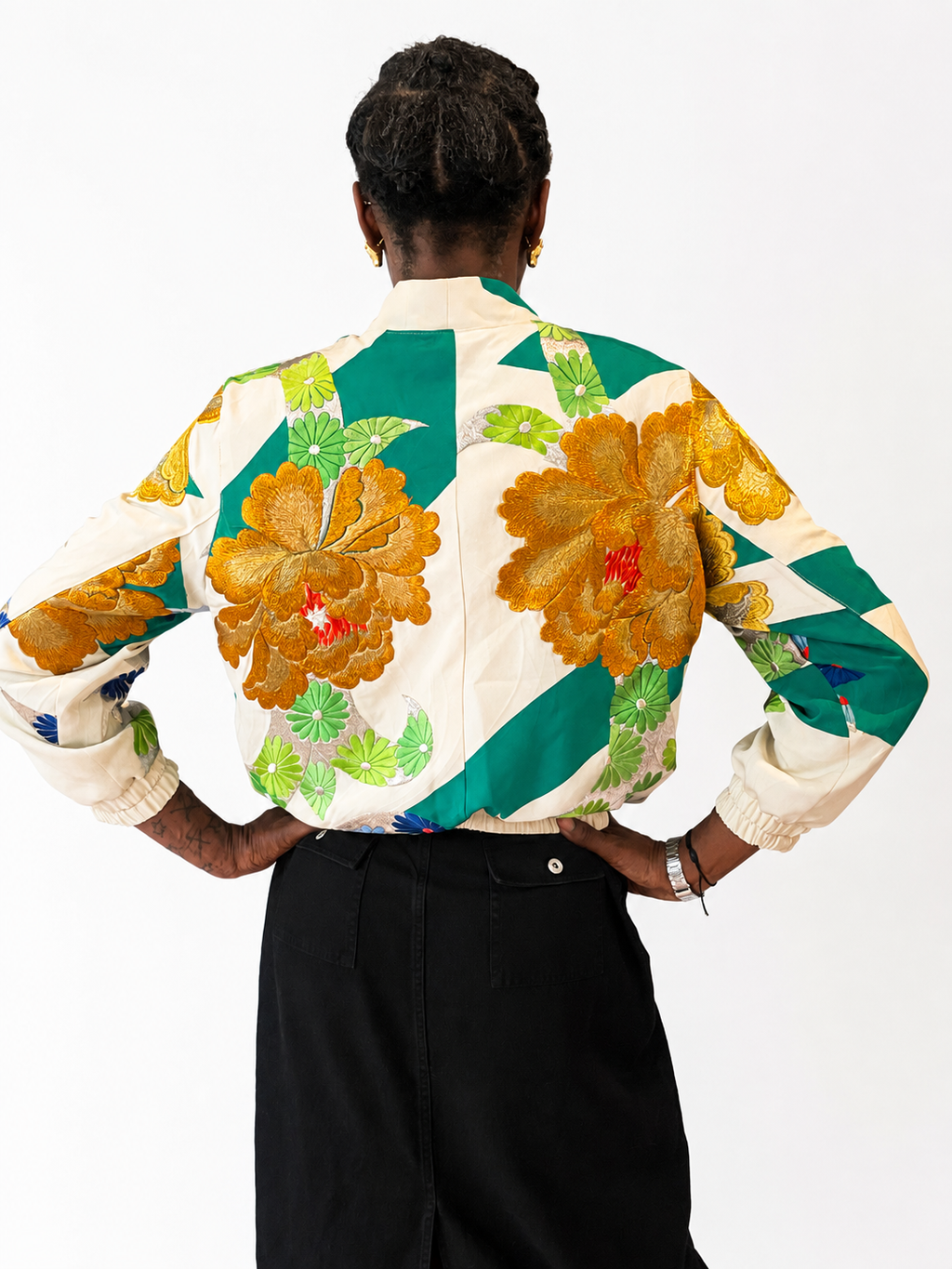Japanese Kimono Silk Bomber Jacket