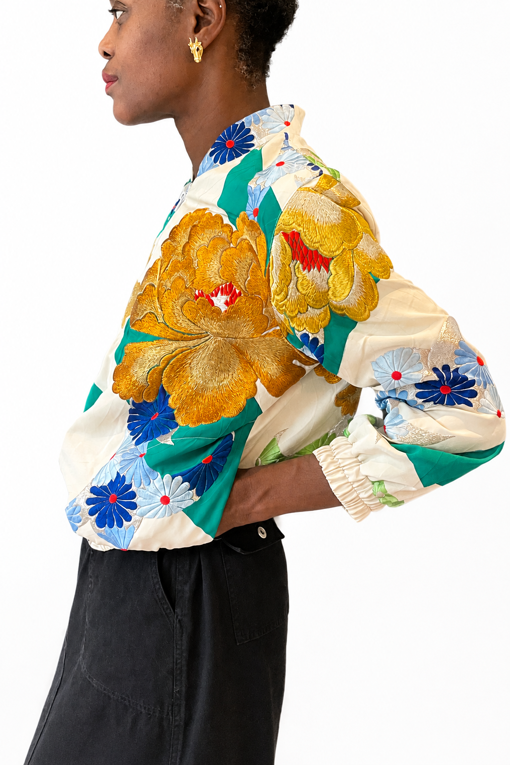 Japanese Kimono Silk Bomber Jacket