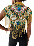 Gold and Green Cleo Sequined Cape