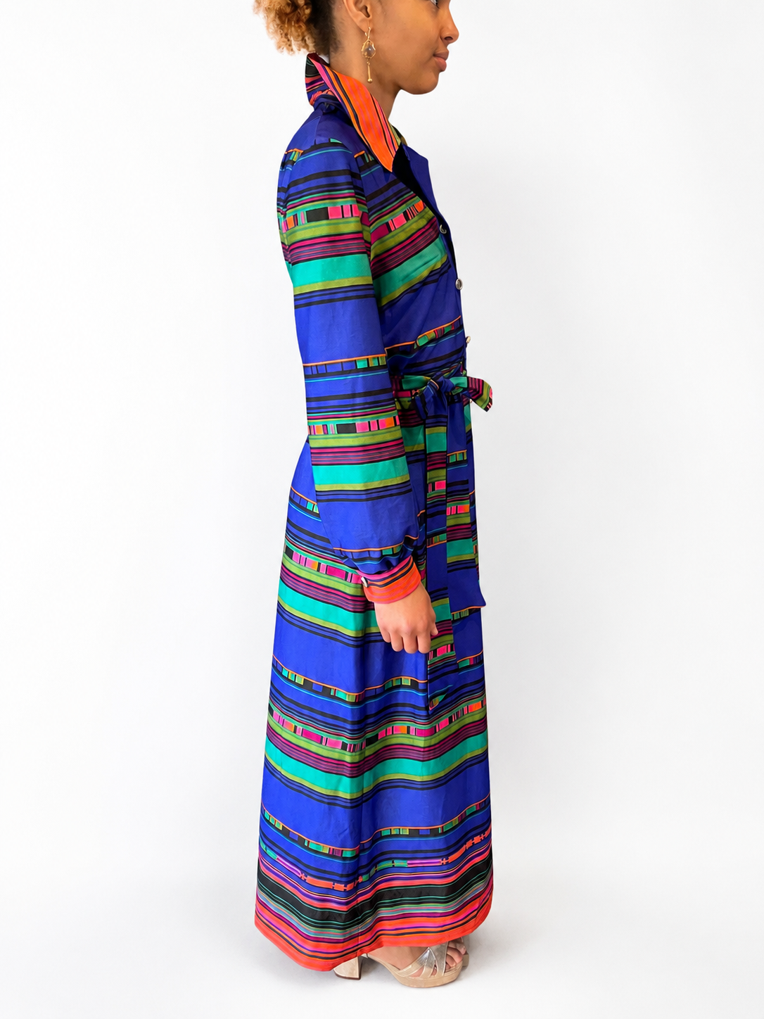 1970s Alex & Barry for Devonmade Striped Shirt Dress
