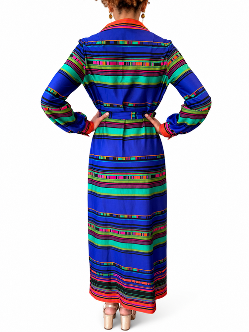 1970s Alex & Barry for Devonmade Striped Shirt Dress